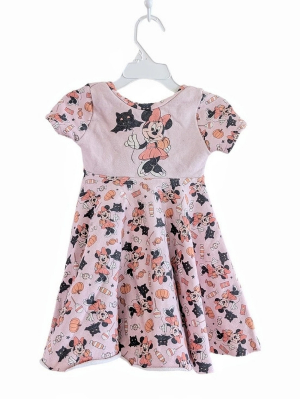 Minnie Mouse Halloween Fall Pumpkin Fleece Lined Dress Handmade Disneyland